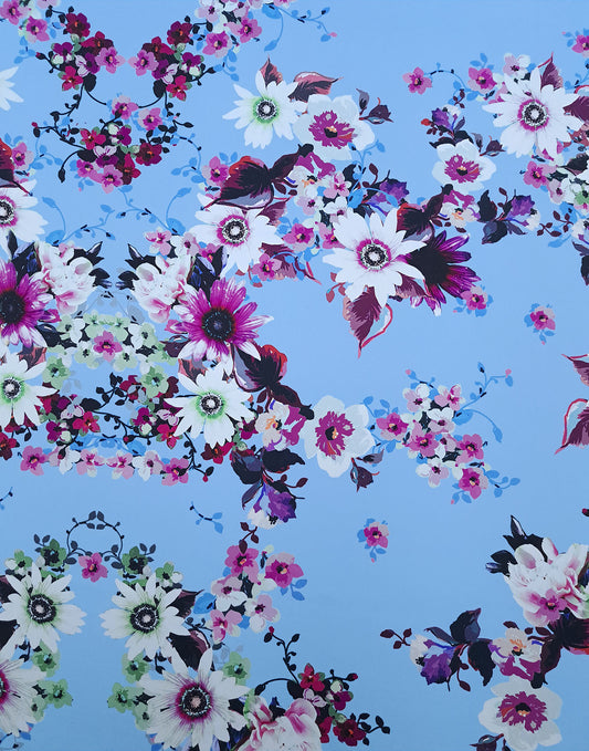 Natural printed silk with floral design