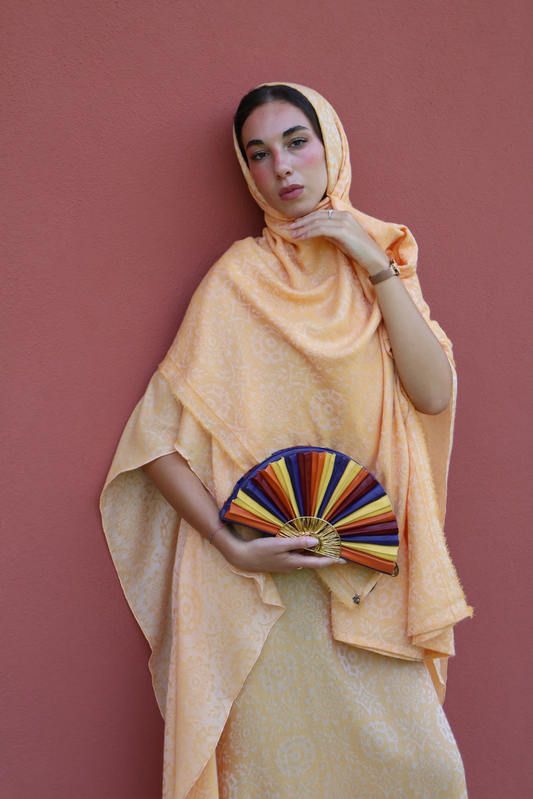 Handcrafted Ar Ruways Set – 100% cashmere caftan made in Italy with jewel embellishment