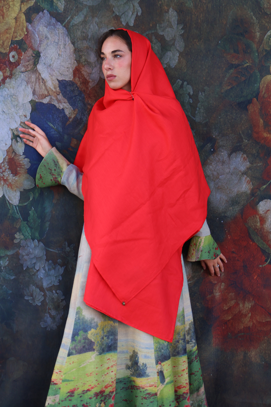 Khawr Fakkan Set – coordinating stole transforming into hijab with wide-brimmed hat