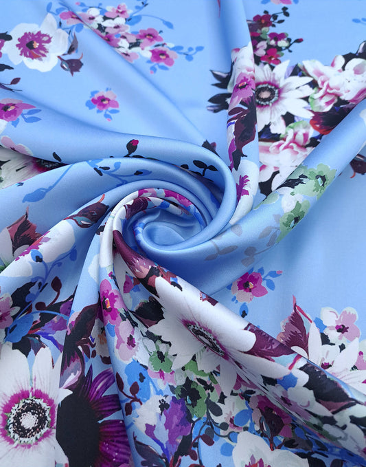 Natural printed silk with floral design